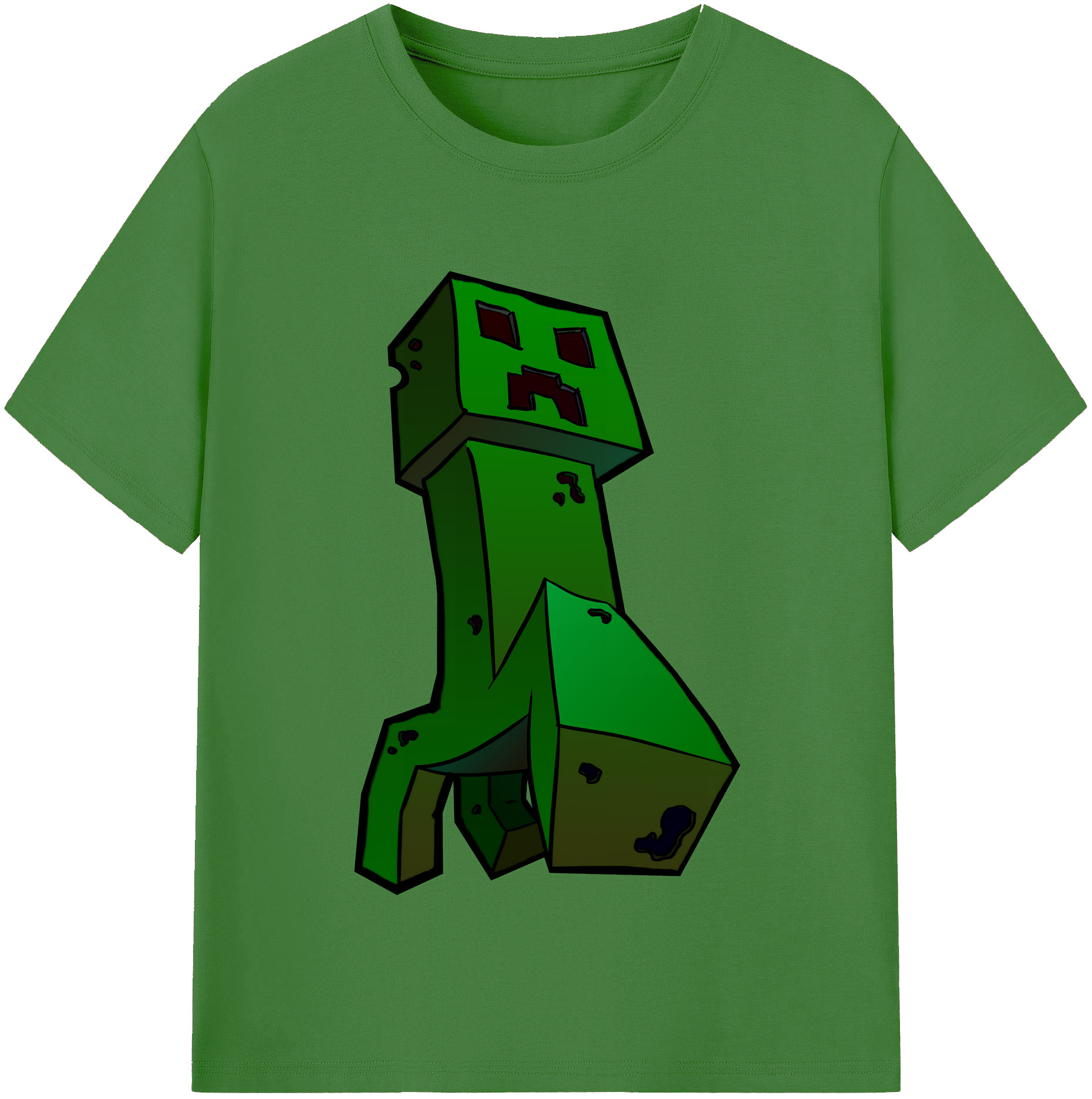 （画像用） マインクラフト ブロックの世界 Minecraft MC Block world レディースカジュアルプリントTシャツ（綿100％）
